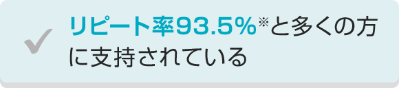 リピート率93.5%※と多くの方に指示されている