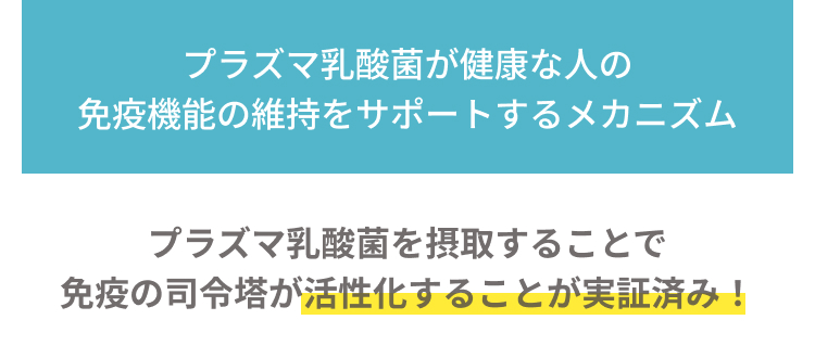 プラズマ乳酸菌が健康な人の免疫機能の維持をサポートするメカニズム