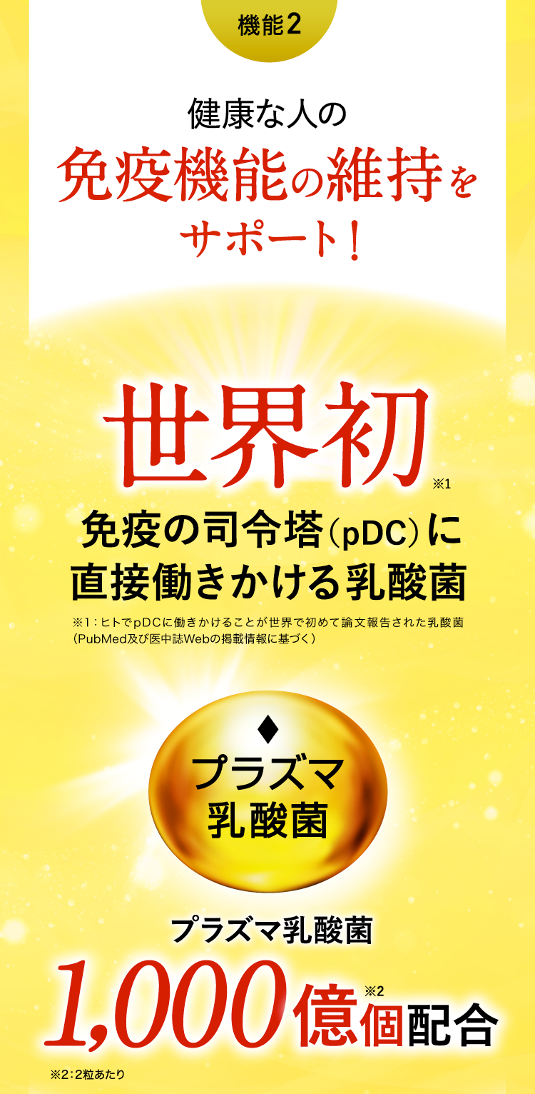 機能2　健康な人の免疫機能の維持をサポート！