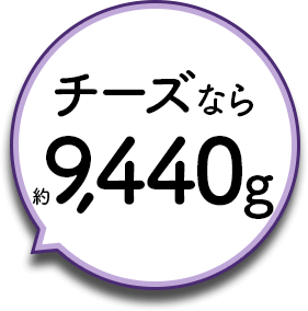 チーズなら約9,440g