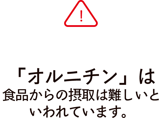 「オルニチン」は食品からの摂取は難しいといわれています。